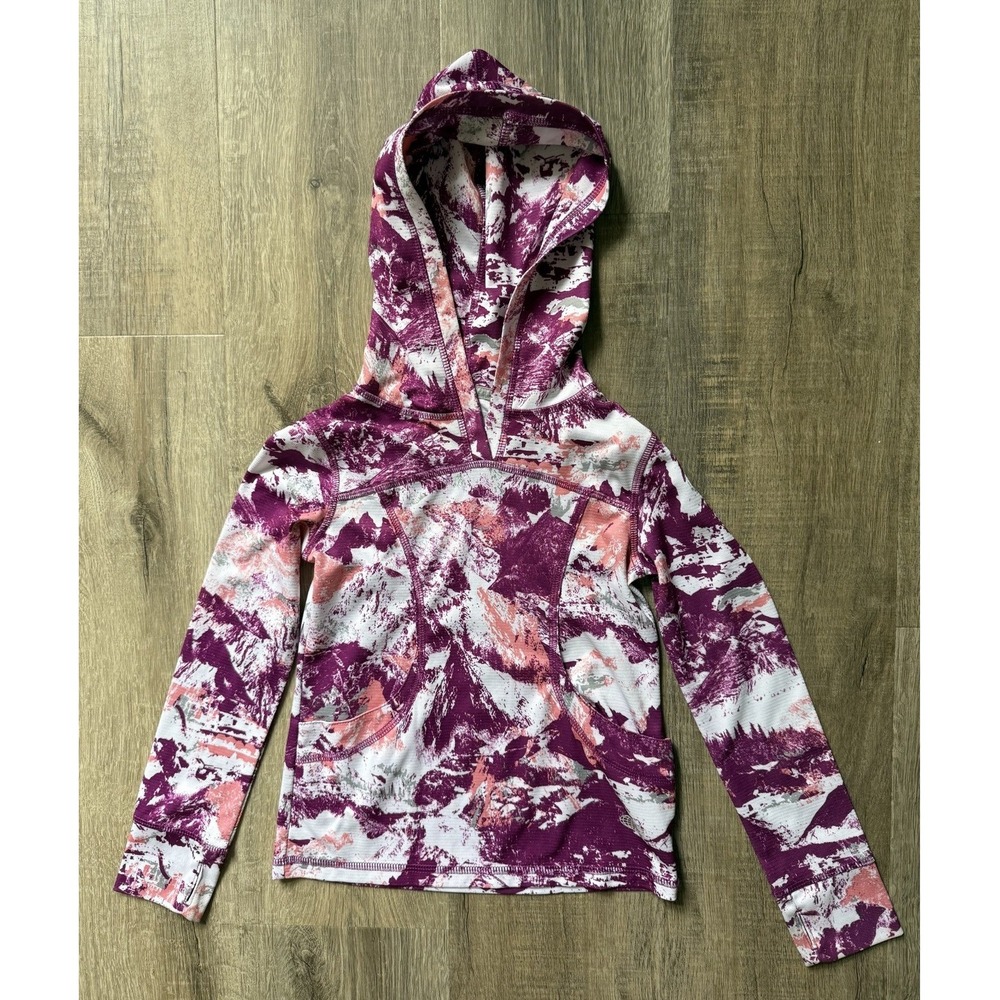 Reel Legends Freeline Kids Large 6 Purple Mountain Print Performance Hoodie